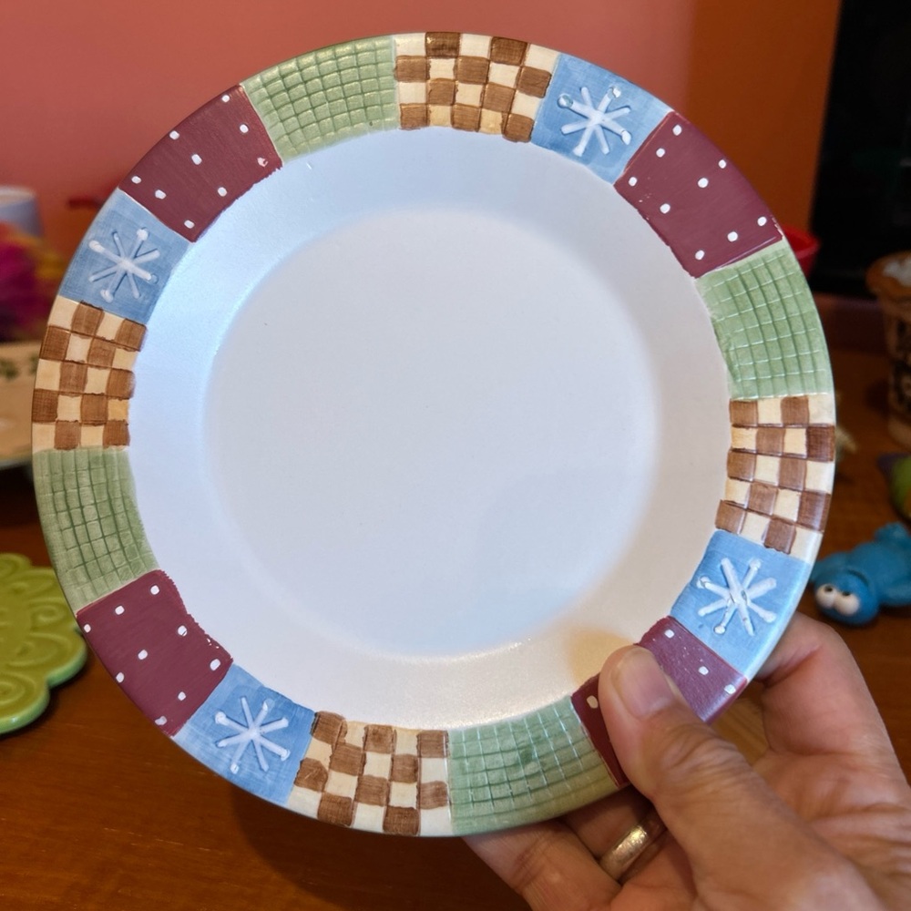 YANKEE CANDLE UNDER PLATE Snowflake PATCHWORK QUILT